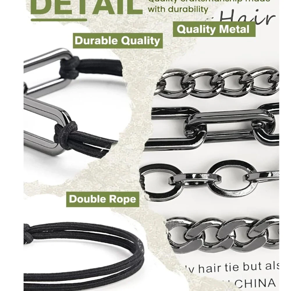4-Pack Silver Tone Hair Ties